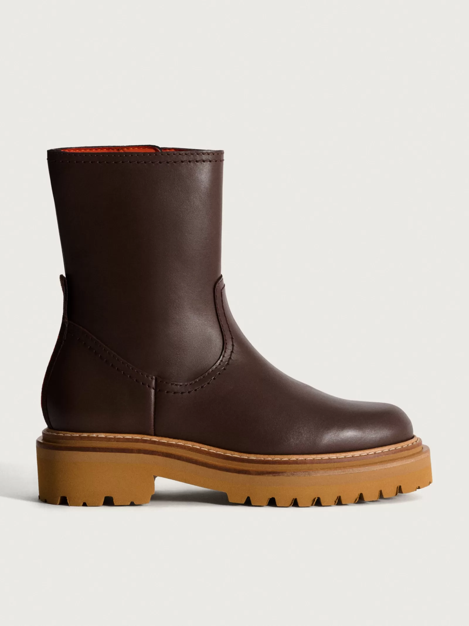 HOFF OFFICE BROWN LEATHER BOOT^Mujer Botas Y Botines