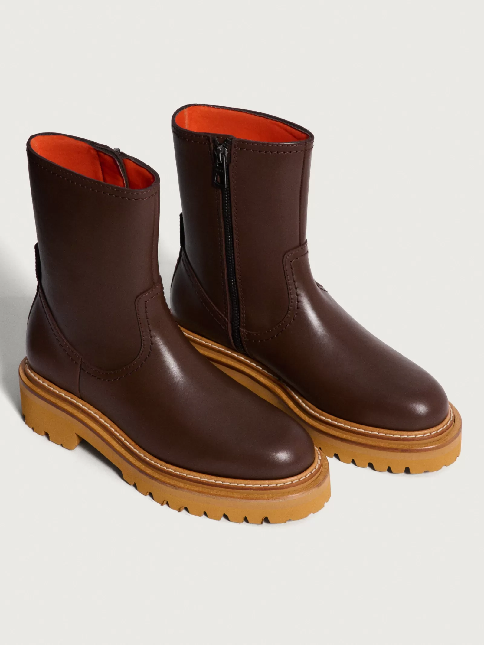 HOFF OFFICE BROWN LEATHER BOOT^Mujer Botas Y Botines