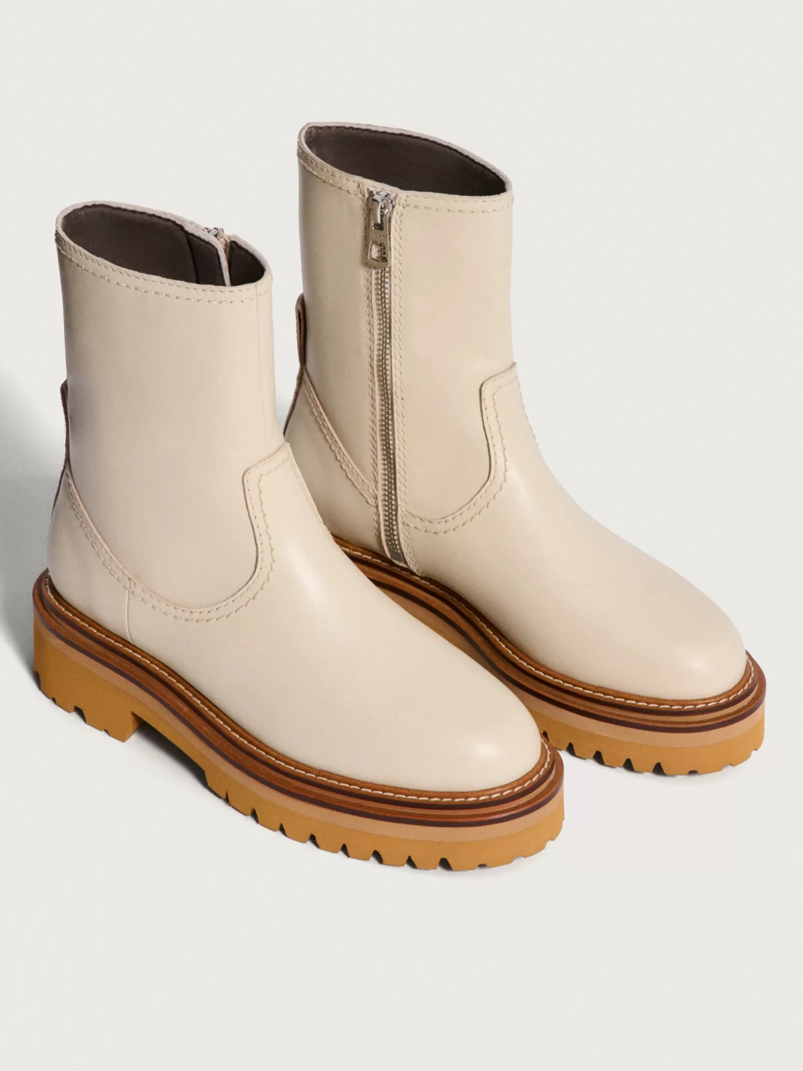 HOFF OFFICE OFF WHITE LEATHER BOOT^Mujer Botas Y Botines